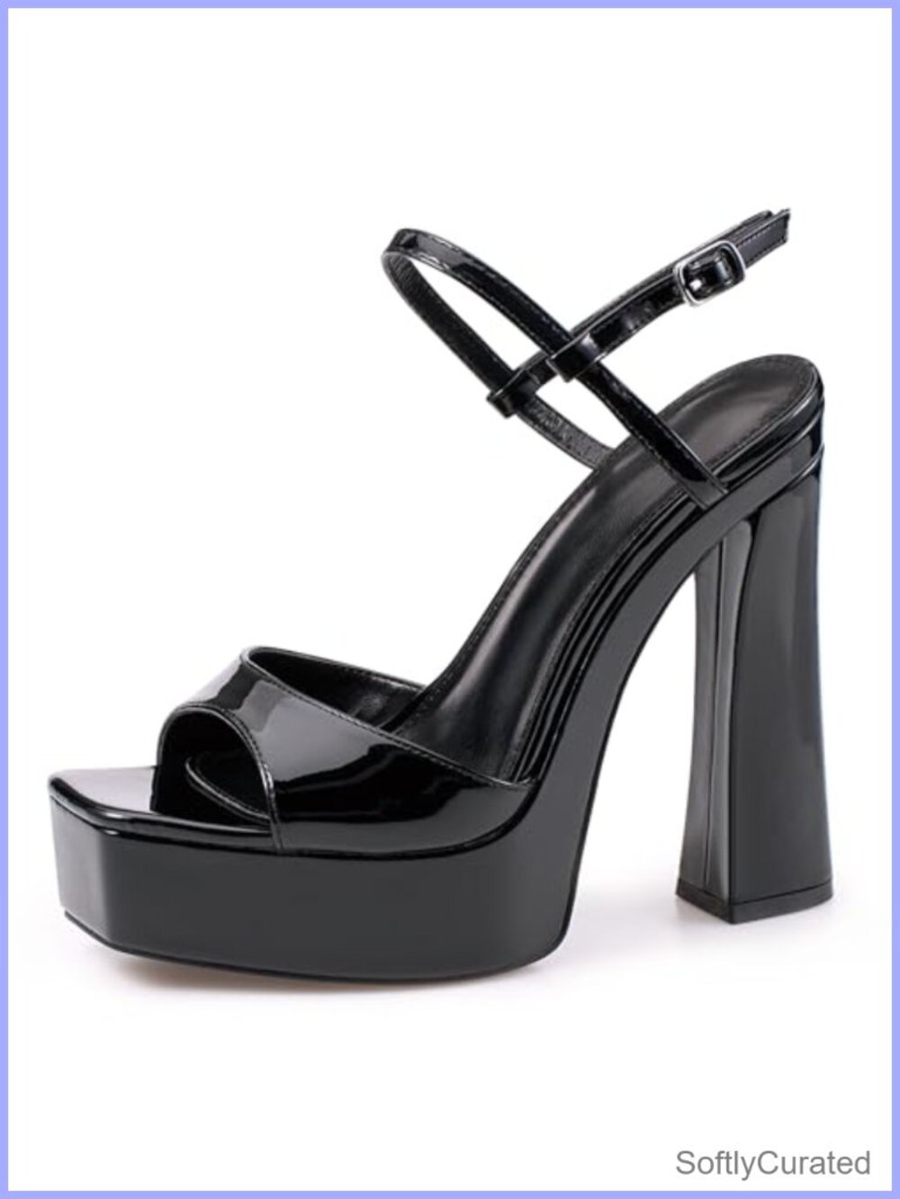 Open Toe Platform Sandal High Chunky Heel Buckle Strap Formal